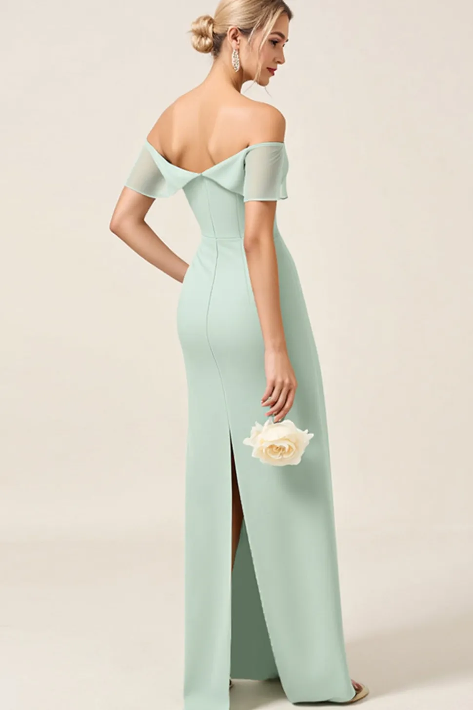 Vestidos Para Casamento Convidada Bainha Fora do Ombro Ruched Cetim Longo