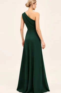 Vestidos Para Casamento Convidada Pinheiro Ruched Um Ombro Longo