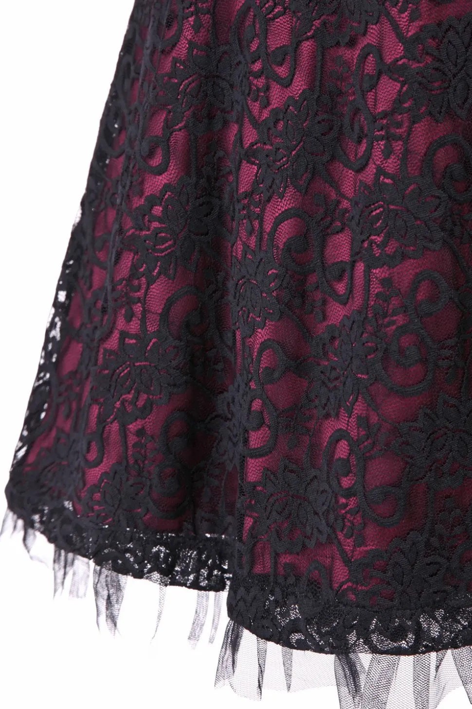 Vintage elegante vestido de renda verde escuro
