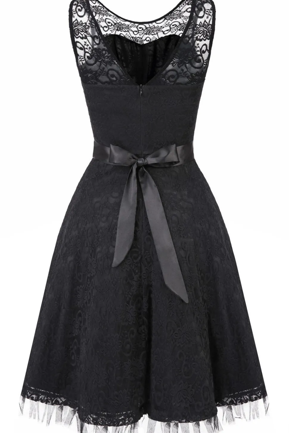 Vintage elegante vestido de renda verde escuro