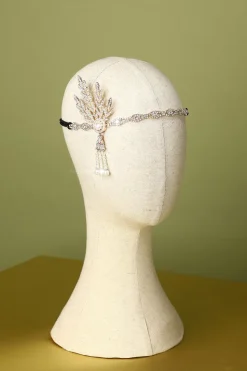 White Beaded Pearls 1920s Flapper Headband