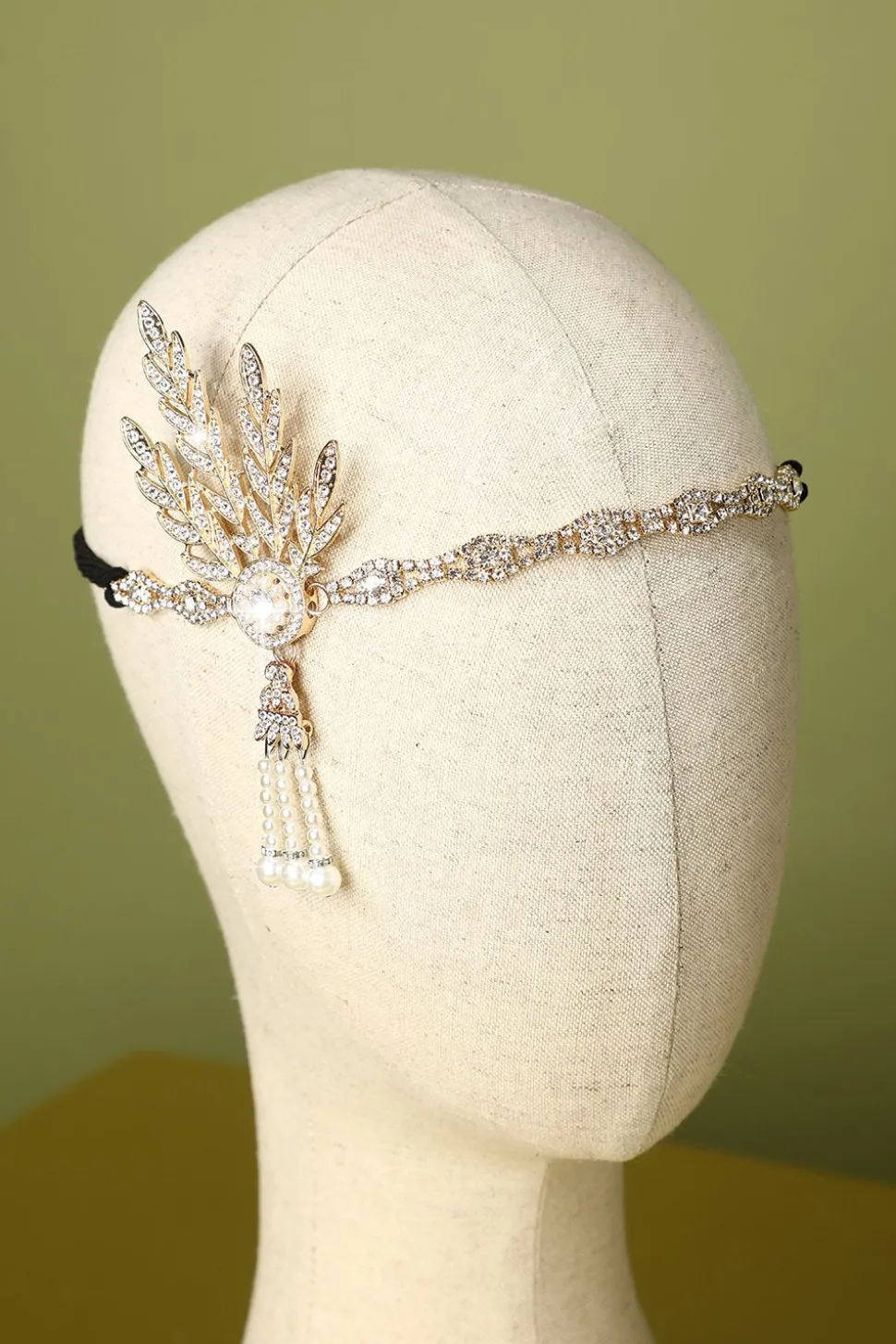 White Beaded Pearls 1920s Flapper Headband