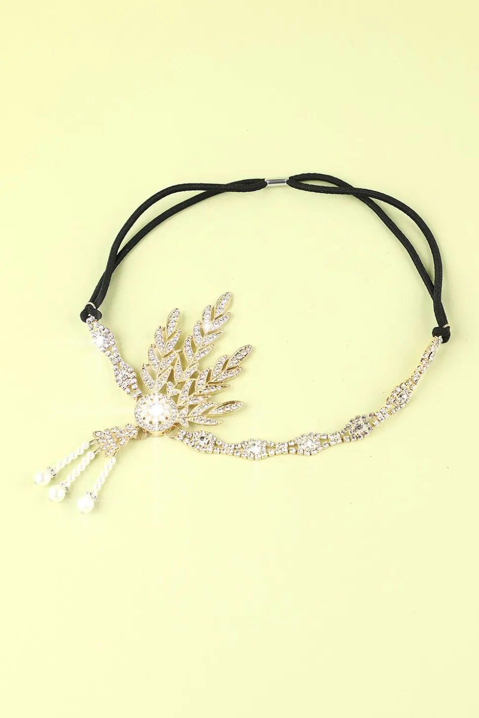 White Beaded Pearls 1920s Flapper Headband