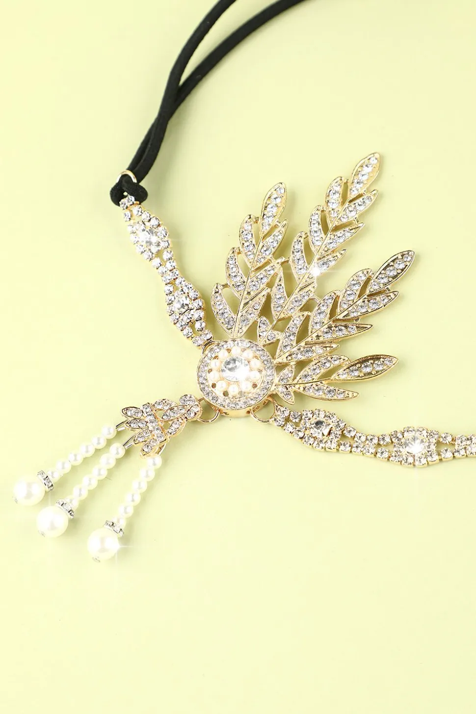 White Beaded Pearls 1920s Flapper Headband