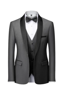 Xaile Cinzento Lapela Single Breasted Ternos Masculinos