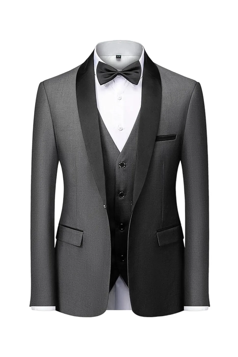 Xaile Cinzento Lapela Single Breasted Ternos Masculinos