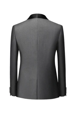Xaile Cinzento Lapela Single Breasted Ternos Masculinos