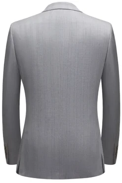 Xaile Cinzento Simples Lapela 3 Peças Conjunto de Terno Masculino