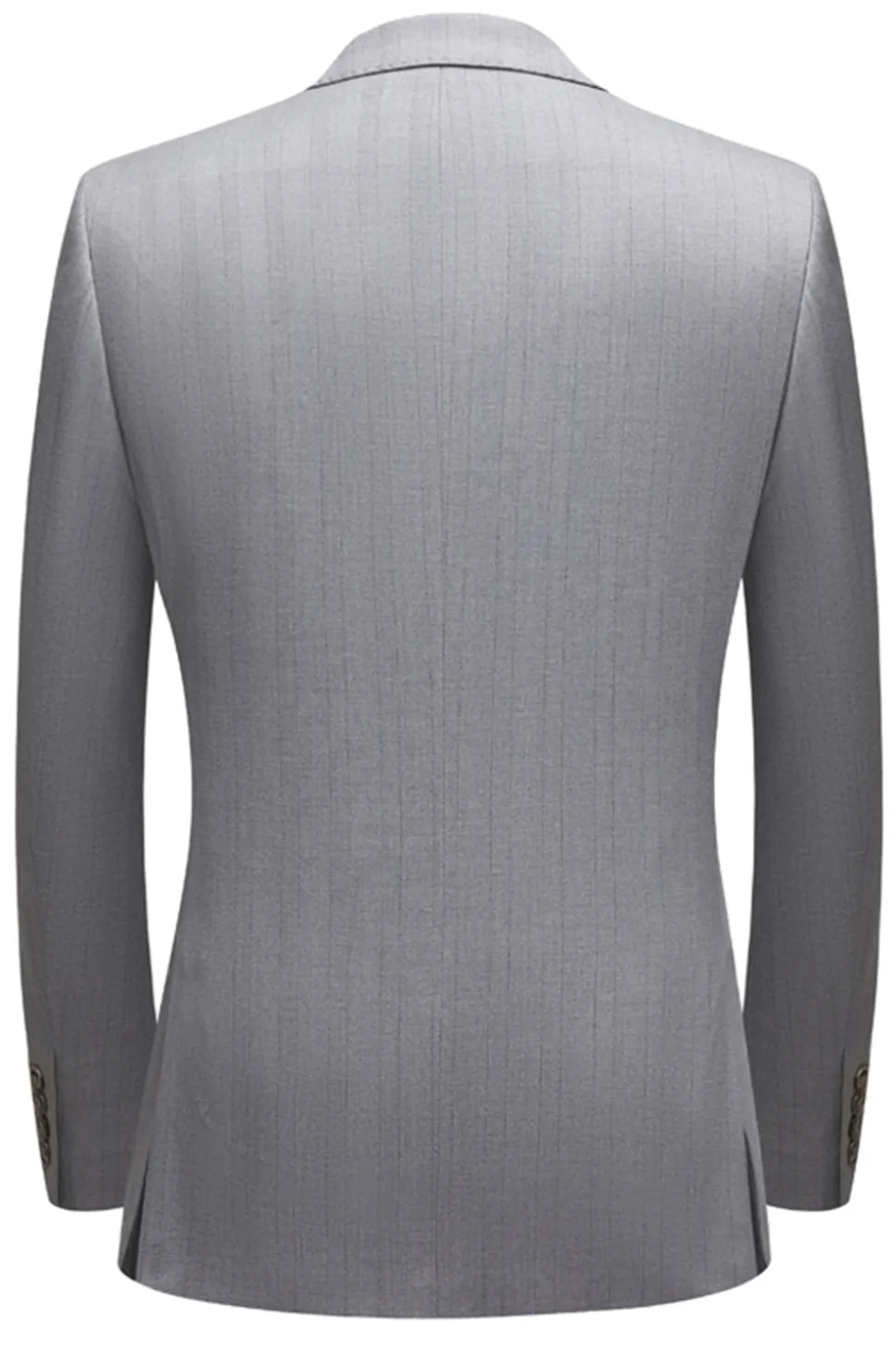 Xaile Cinzento Simples Lapela 3 Peças Conjunto de Terno Masculino