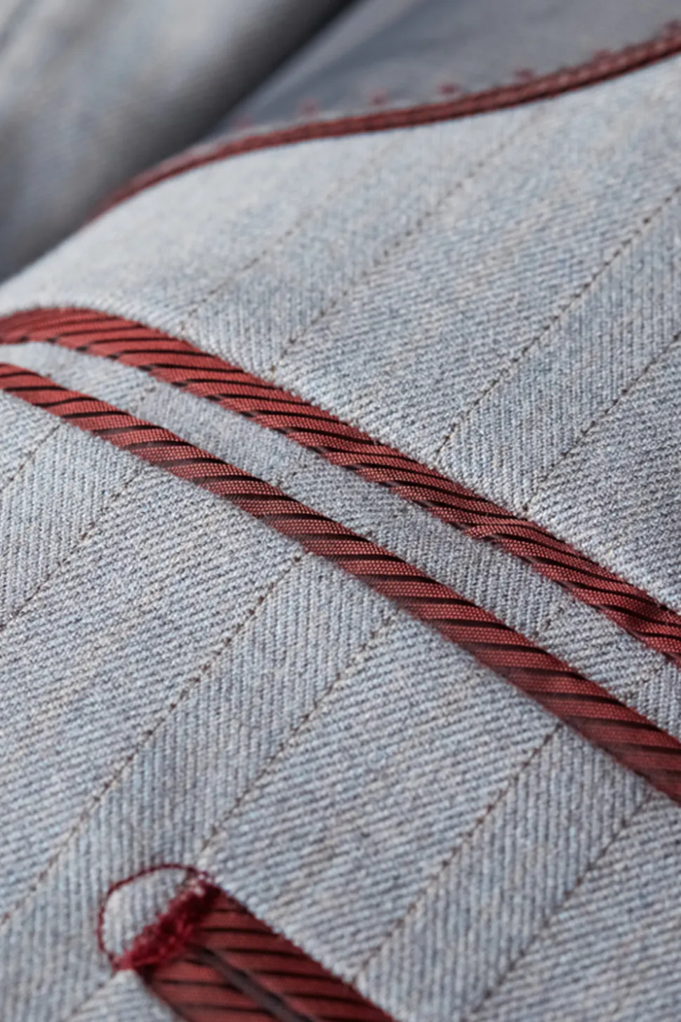 Xaile Cinzento Simples Lapela 3 Peças Conjunto de Terno Masculino