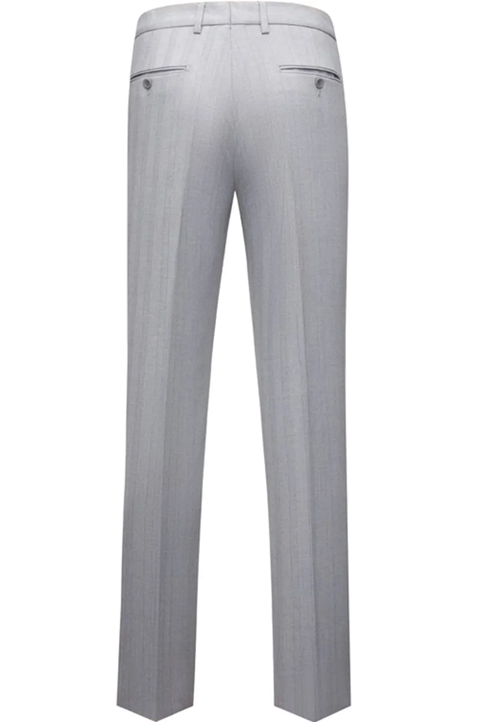 Xaile Cinzento Simples Lapela 3 Peças Conjunto de Terno Masculino