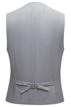 Xaile Cinzento Simples Lapela 3 Peças Conjunto de Terno Masculino