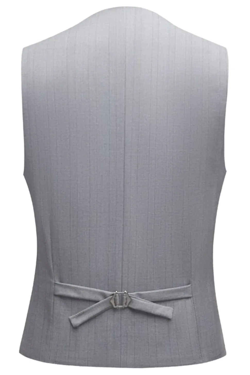 Xaile Cinzento Simples Lapela 3 Peças Conjunto de Terno Masculino
