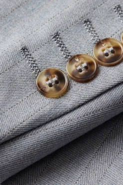 Xaile Cinzento Simples Lapela 3 Peças Conjunto de Terno Masculino