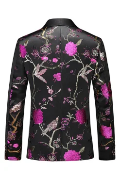Xaile roxo lapela Jacquard 3 peças homens ternos de baile
