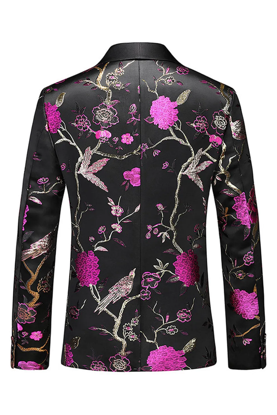 Xaile roxo lapela Jacquard 3 peças homens ternos de baile
