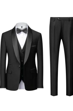 Xaile Verde Escuro Lapela 3-Peças Slim Fit Ternos Masculinos