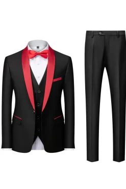 Xaile Verde Escuro Lapela 3-Peças Slim Fit Ternos Masculinos