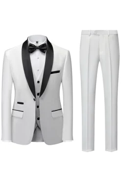 Xaile Verde Escuro Lapela 3-Peças Slim Fit Ternos Masculinos