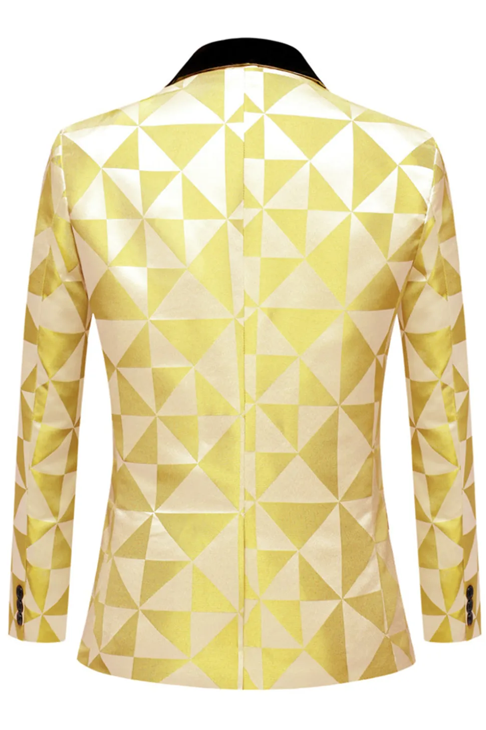 Xale Amarelo Lapela 2 Peças Geometrical Ternos Masculinos