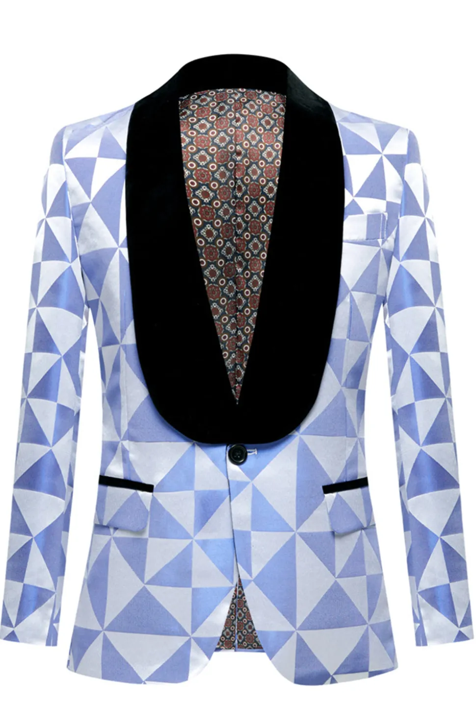 Xale Amarelo Lapela 2 Peças Geometrical Ternos Masculinos