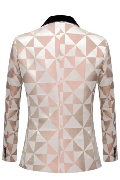 Xale Amarelo Lapela 2 Peças Geometrical Ternos Masculinos