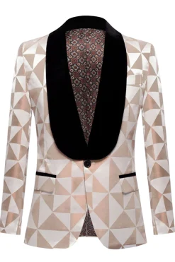 Xale Amarelo Lapela 2 Peças Geometrical Ternos Masculinos
