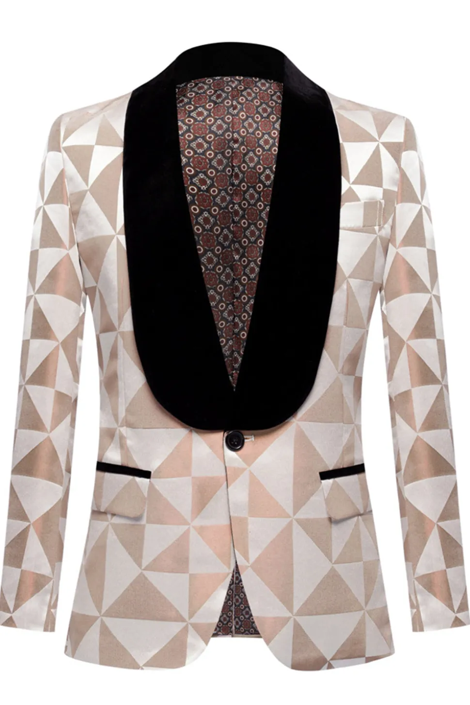 Xale Amarelo Lapela 2 Peças Geometrical Ternos Masculinos