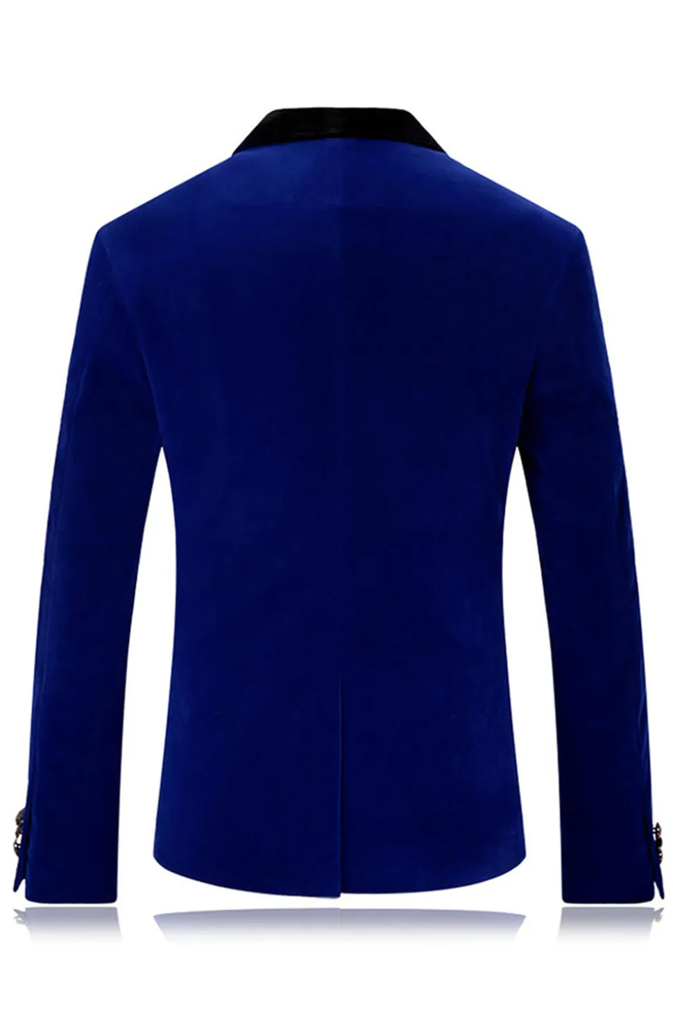 Xale Azul Masculino Lapela Um Botão Prom Blazer