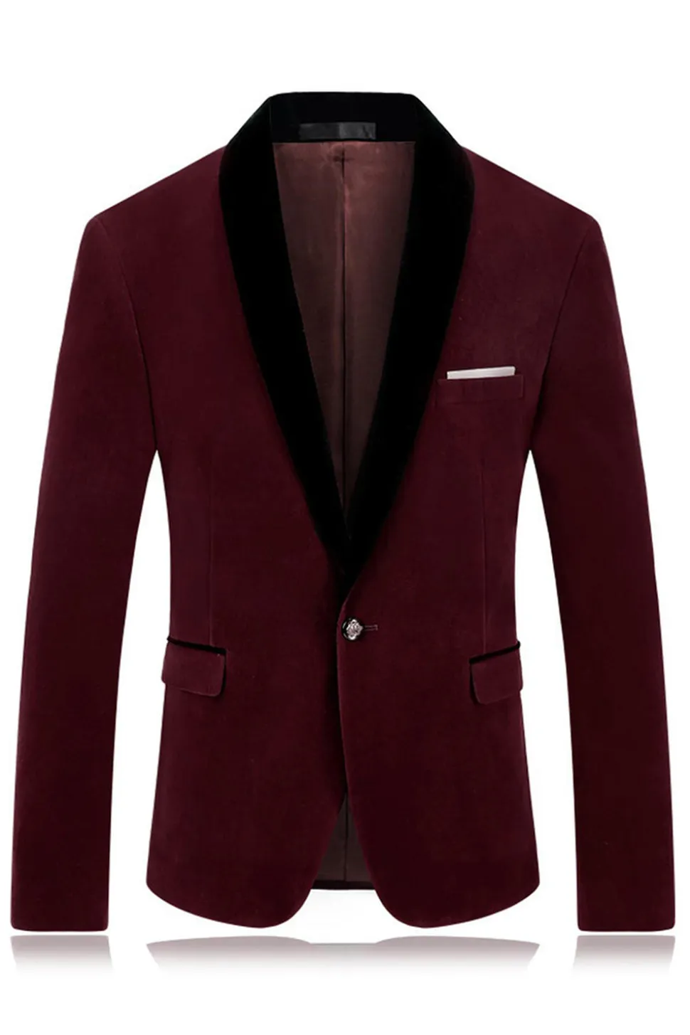 Xale Azul Masculino Lapela Um Botão Prom Blazer