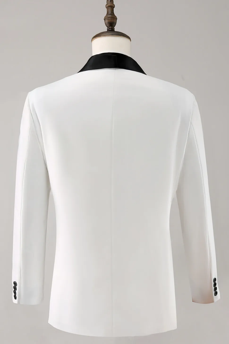 Xale Branco Lapela 3 Peça Um Botão Masculino Prom Suits