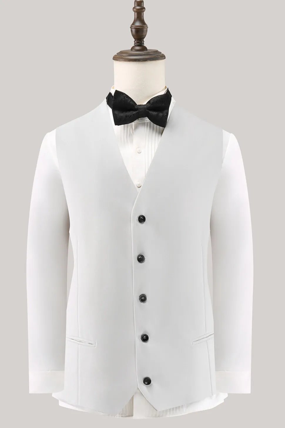 Xale Branco Lapela 3 Peça Um Botão Masculino Prom Suits