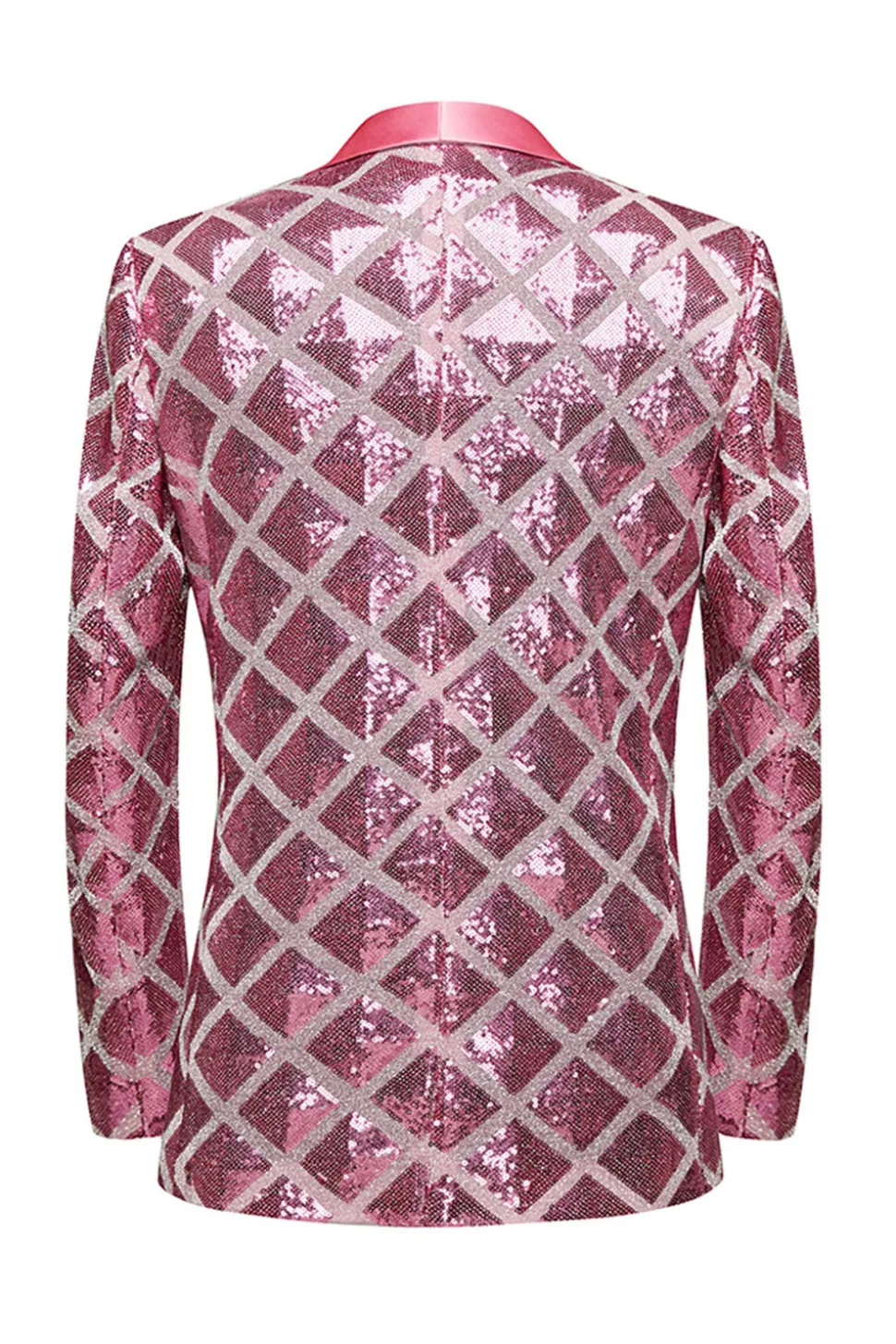 Xale Lapela Um Botão Red Sequins Masculino Prom Blazer