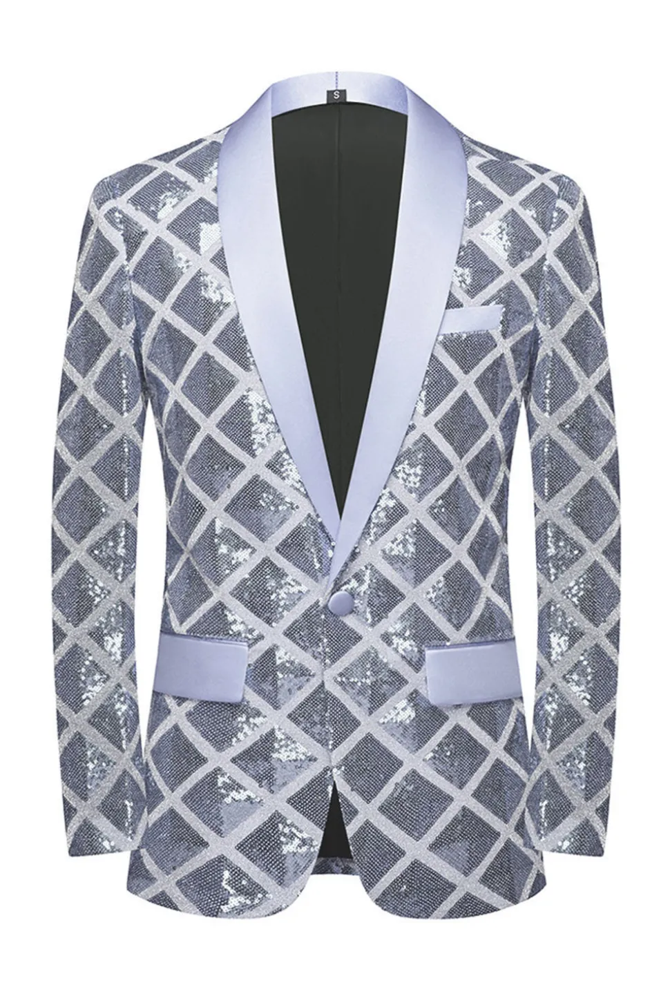 Xale Lapela Um Botão Red Sequins Masculino Prom Blazer