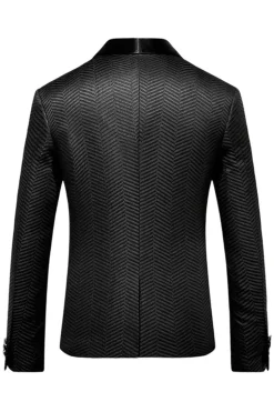 Xale Preto Lapela Stripe Blazer Masculino
