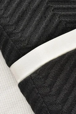Xale Preto Lapela Stripe Blazer Masculino