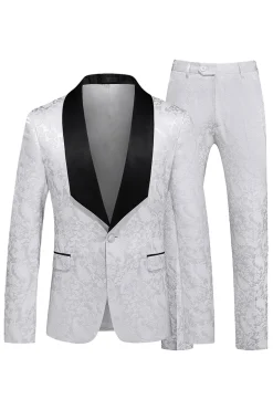 Xale Preto Lapela Um Botão 2 Peças Homens Prom Suits