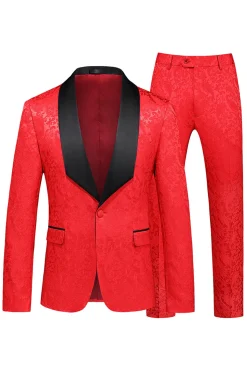Xale Preto Lapela Um Botão 2 Peças Homens Prom Suits