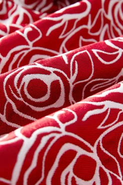 Xale Vermelho Lapela Impresso 2 Peças Terno Masculino